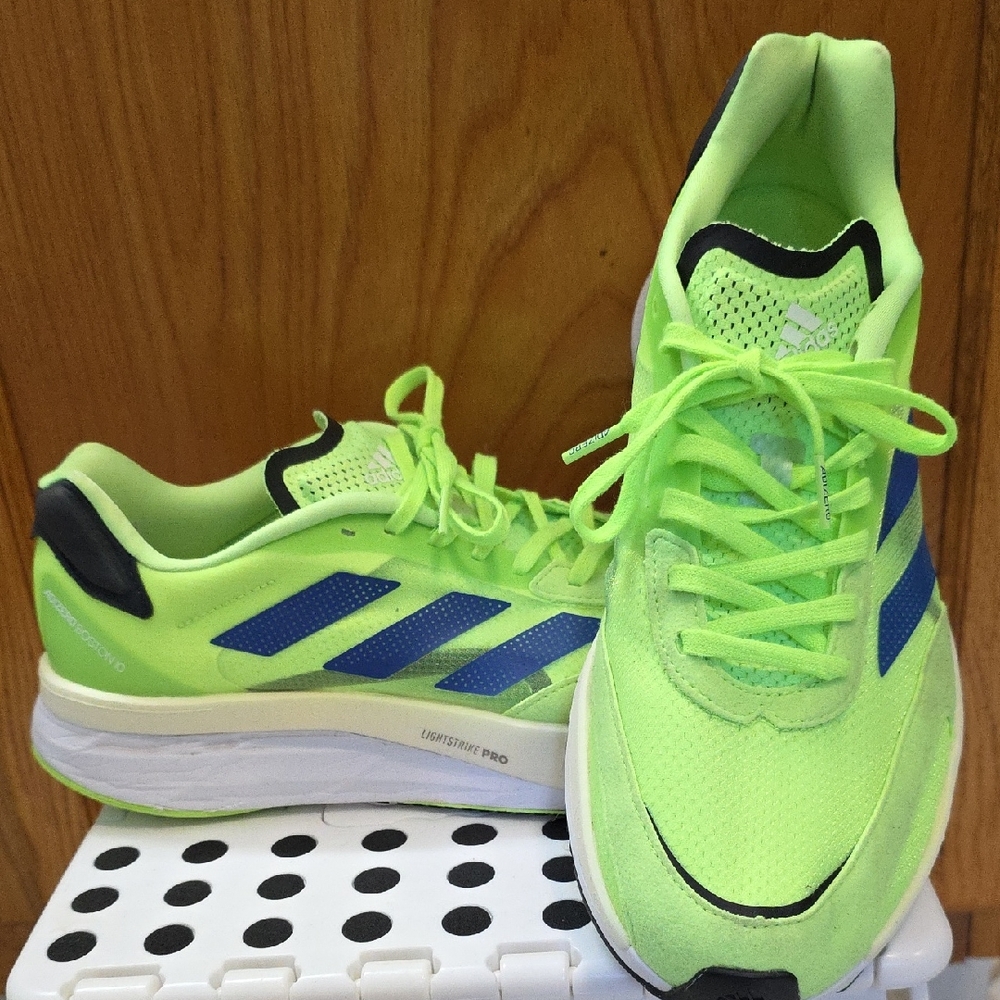 Adidas Lightstrike Neon Green and Blue Athletic Shoes. Size 11